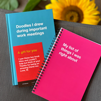 Two WTF Notebooks with a Gift Message Card