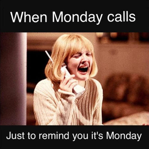 A funny Monday meme about Monday calling