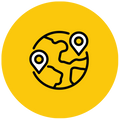 An icon showing Earth and two locator dots