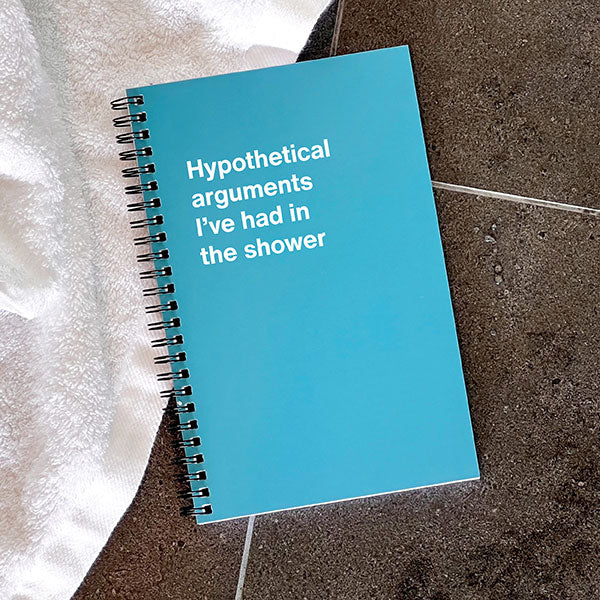 A WTF Notebook titled: Hypothetical arguments I’ve had in the shower