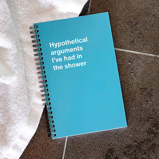 A WTF Notebook titled: Hypothetical arguments I’ve had in the shower