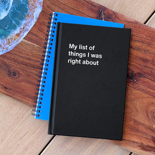 A WTF Notebook titled: My list of things I was right about