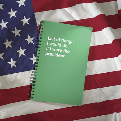 List of things I would do if I were the president
