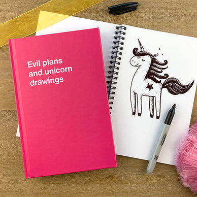 Funny Hanukkah gift idea: Evil plans and unicorn drawings