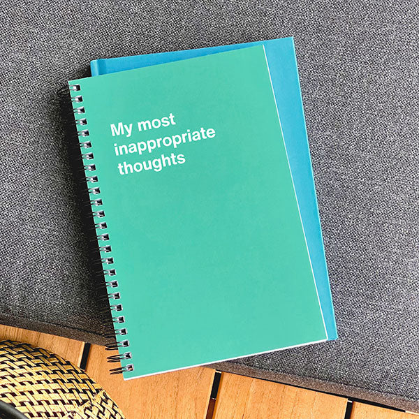 A WTF Notebook titled: My most inappropriate thoughts (funny Christmas gift)