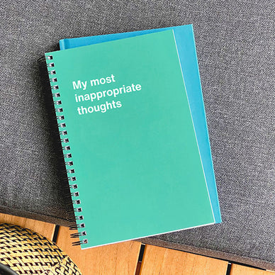 A WTF Notebook titled: My most inappropriate thoughts (funny Christmas gift)