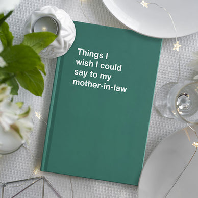 A WTF Notebook titled: Things I wish I could say to my mother-in-law (funny Christmas gift)