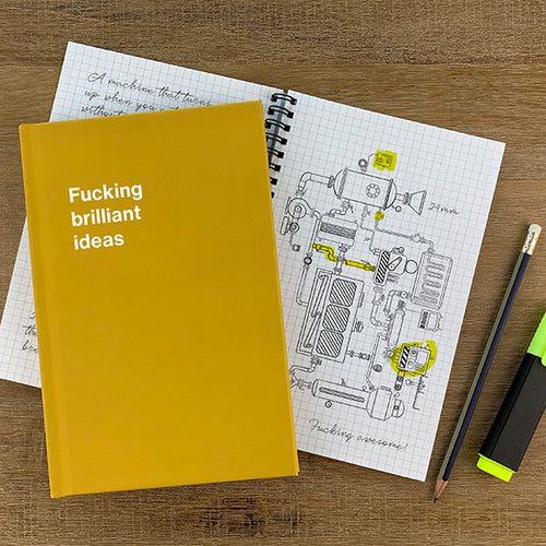 A WTF Notebook titled: Fucking brilliant ideas