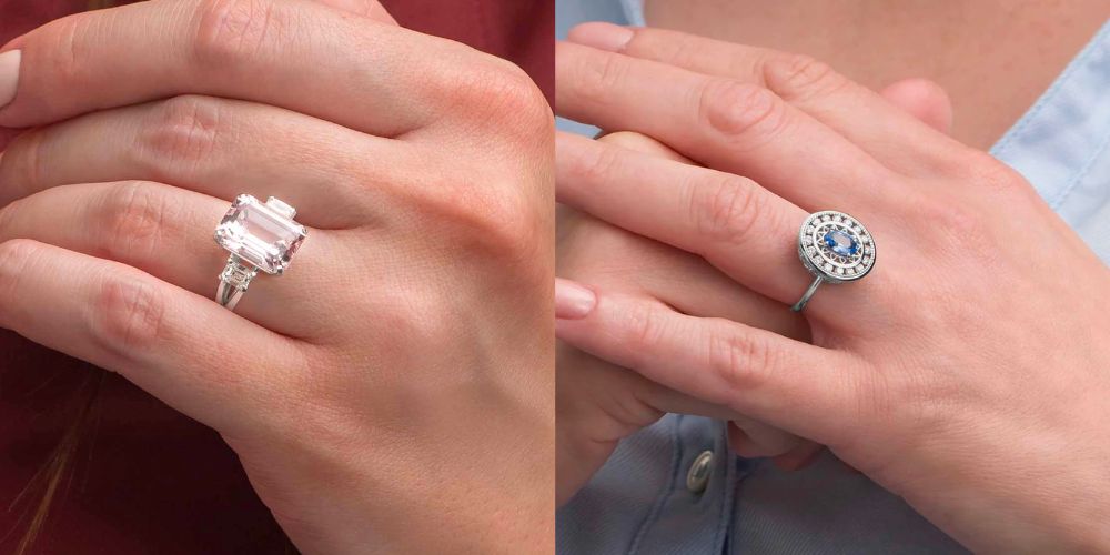 Gemstone rings with colored stones