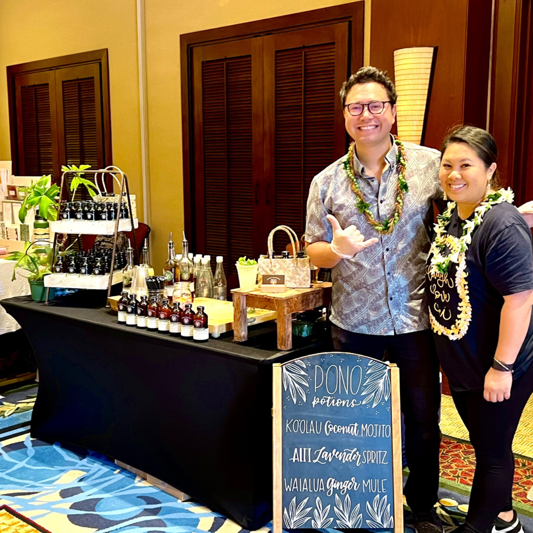 Kea Peters and Peter Hessler of Pono Potions and Kakou Collective at Aulani Resort