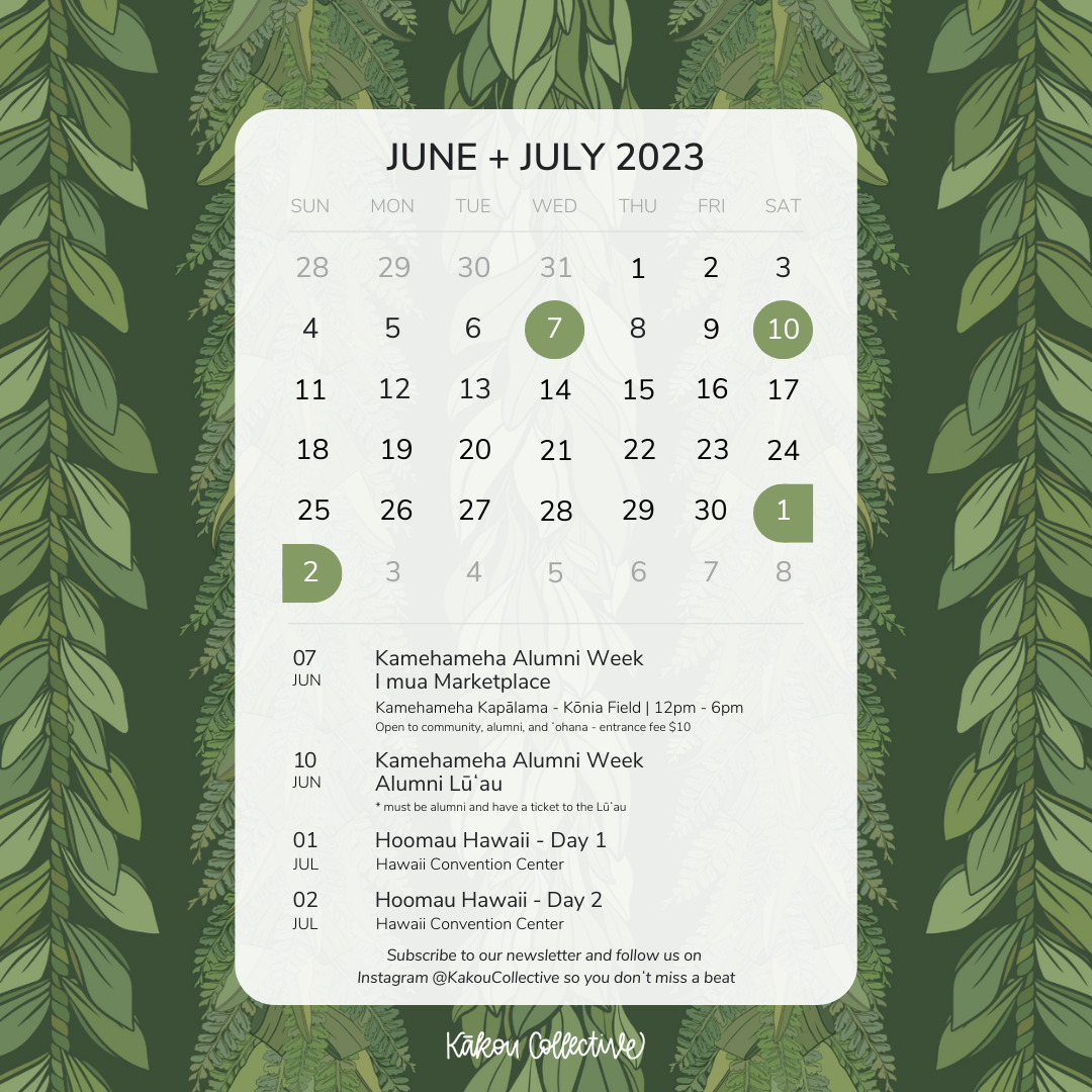 Kakou Collective Summer Calendar 2023