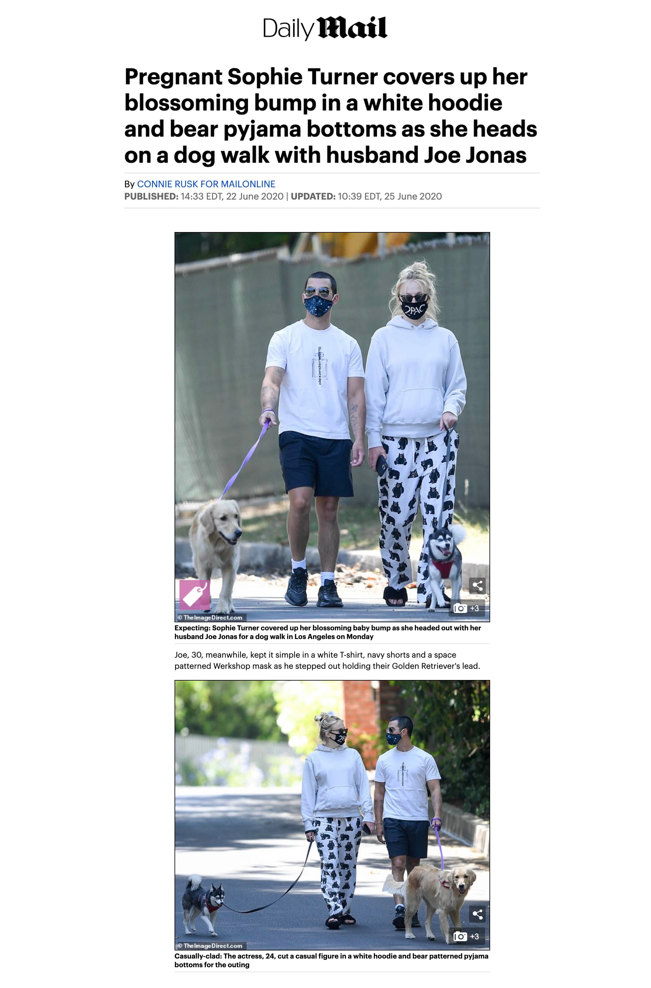 Joe Jonas featured wearing WERKSHOP Starry Night Mask in DailyMail