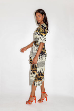 Download Divine Grace Midi Dress In Layered Animal Print With Twisted Front Liquorish Online