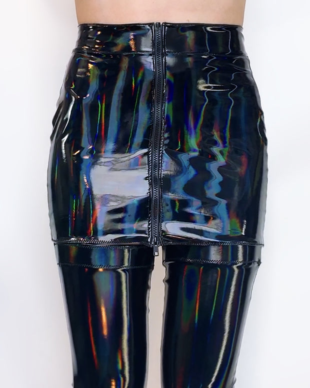 Artifice Products - Holographic PVC Zipper Skirt – Artifice Clothing