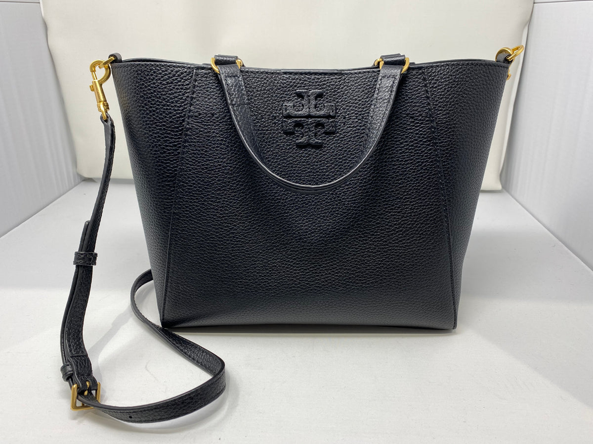 Tory Burch Black Pebbled Leather Top Handle Cross Body Bag – The Hangout