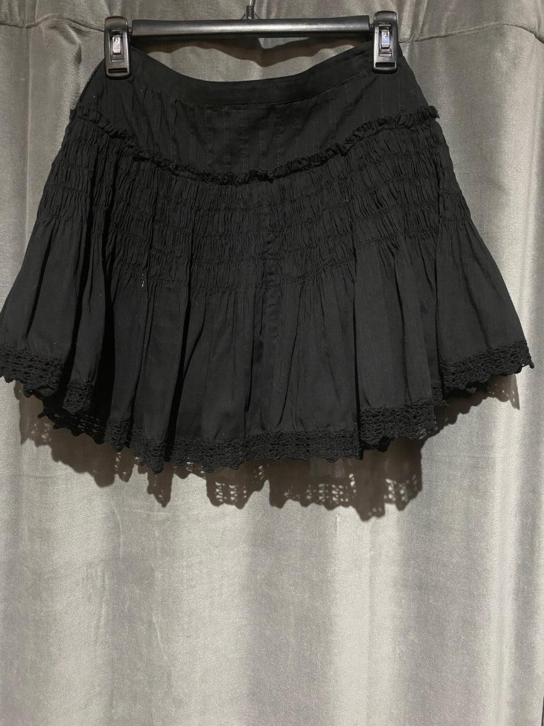 Love Shack Fancy Black Flare Cotton Mini Skirt – The Hangout