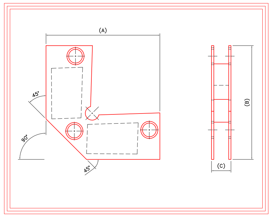 schematic drawing for outside 45/90 magnetic welding clamp