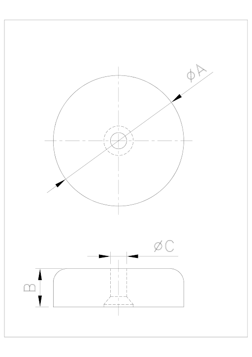 Drawing-of-ferrite-pot-magnet