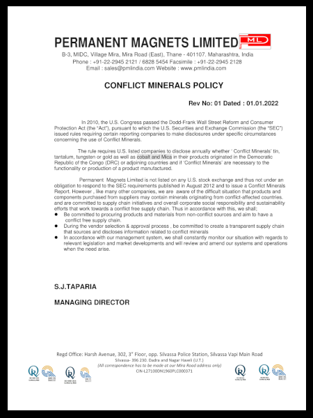 HO Conflict Minerals Policy
