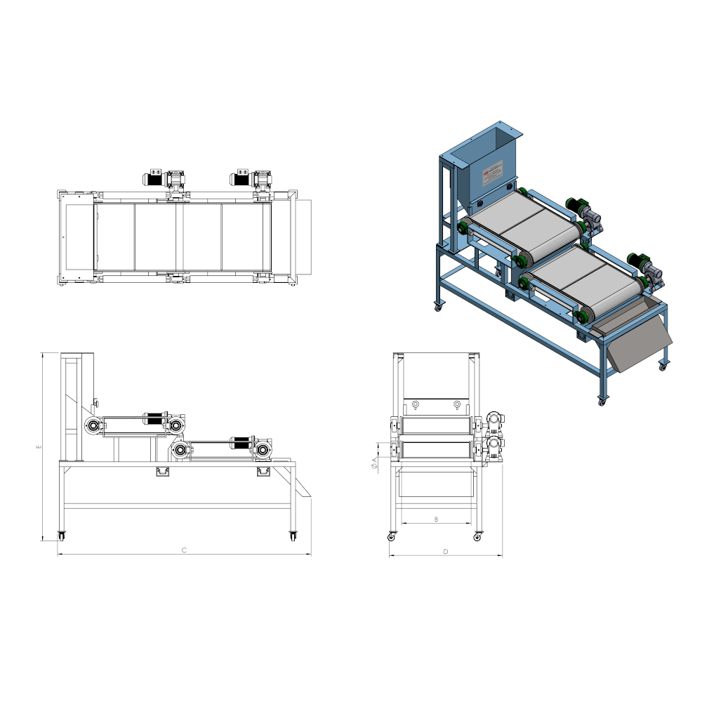 High Intensity Double stage Roll type Magnetic Separator