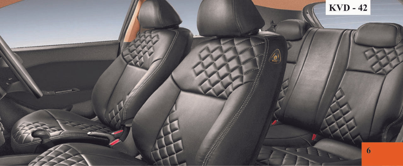 KVD Superior Leather Luxury Car Seat Cover For Tata Altroz Full Black