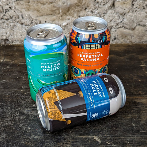 Alcohol-free cocktails in a can at TOMME Cheese Shop.