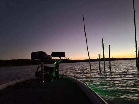 Lake Ray Roberts Fishing Trip, sunrise while crappie fishing.