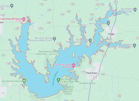 Lake Ray Roberts Map