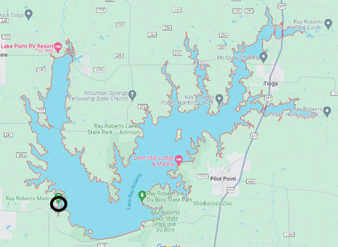 Lake Ray Roberts Sanger Unit Boat Ramp Map