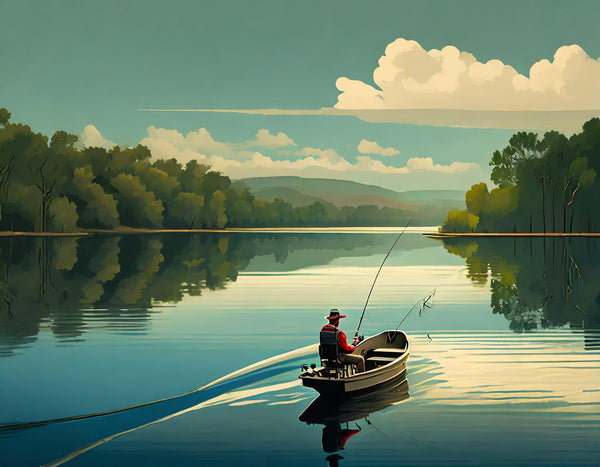 Crappie Fishing Illustration, crappie fishing pole