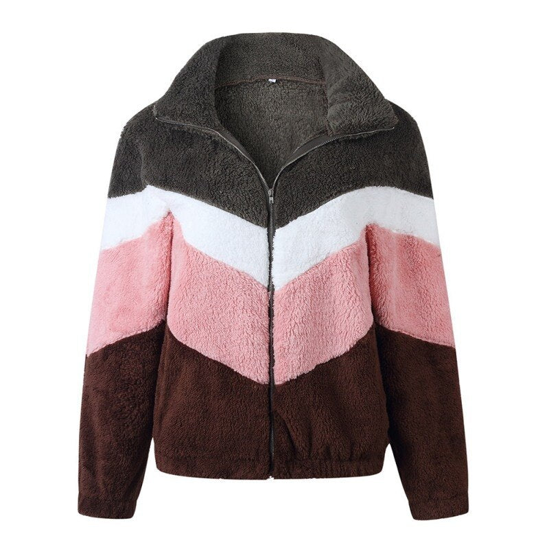 teddy coat zip up