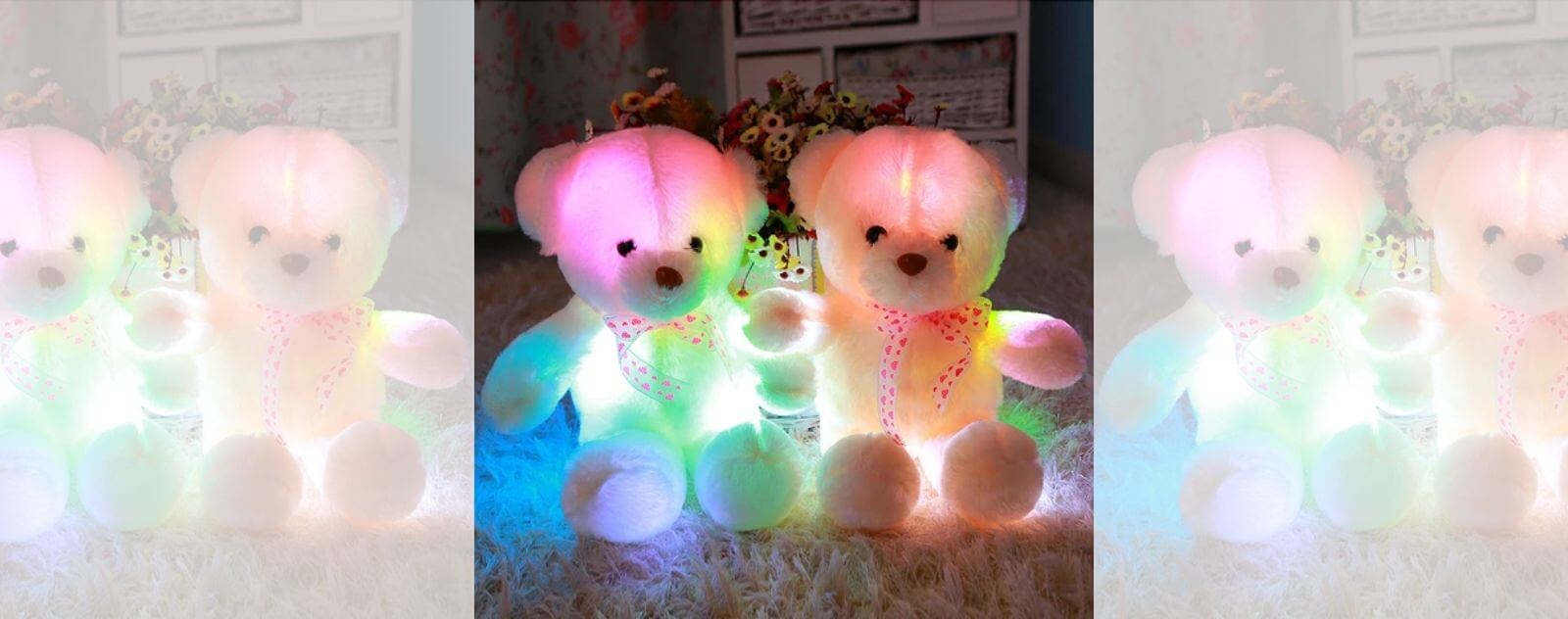 Dos ositos de peluche luminosos