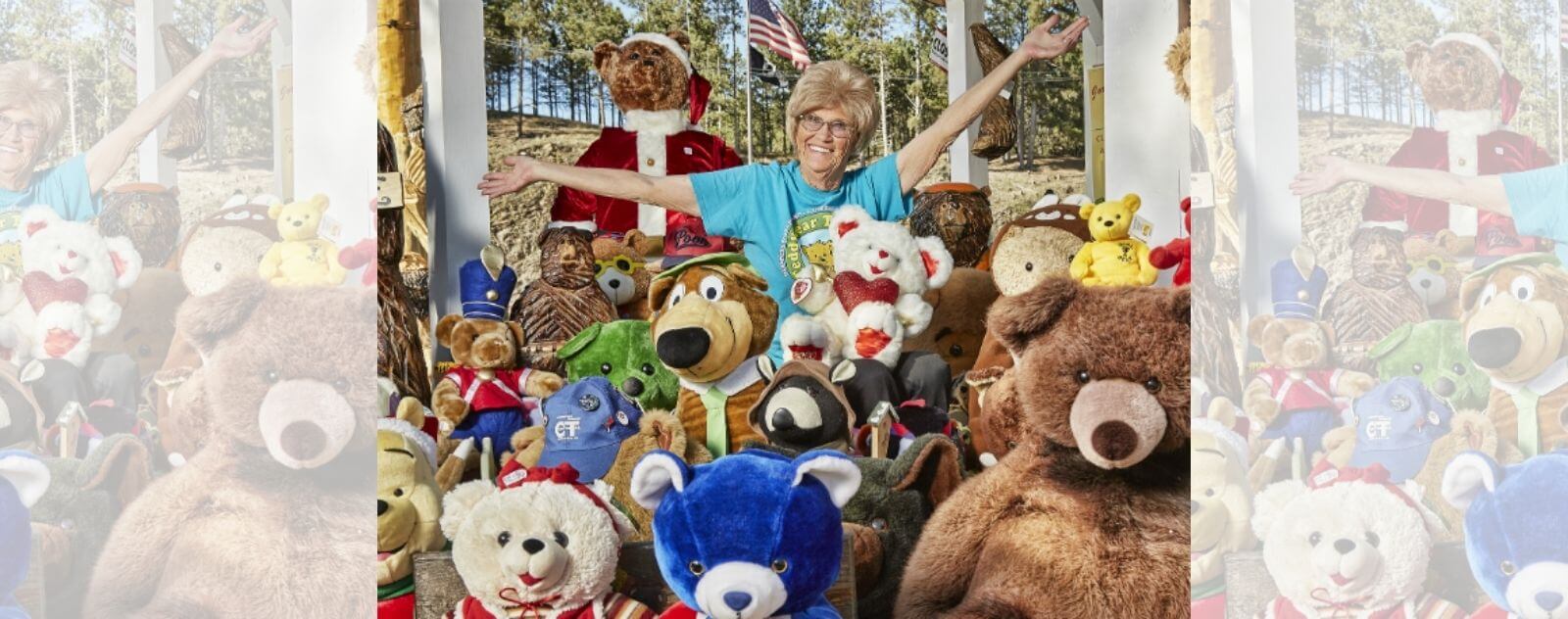 Jackie Miley avec ses Animaux en Peluche dans le Dakota du Sud aux États-Unis