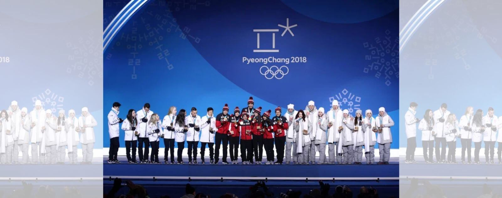 La ceremonia de entrega de medallas en PyeongChang