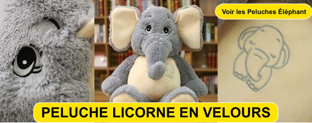 Peluche Éléphant en Velours