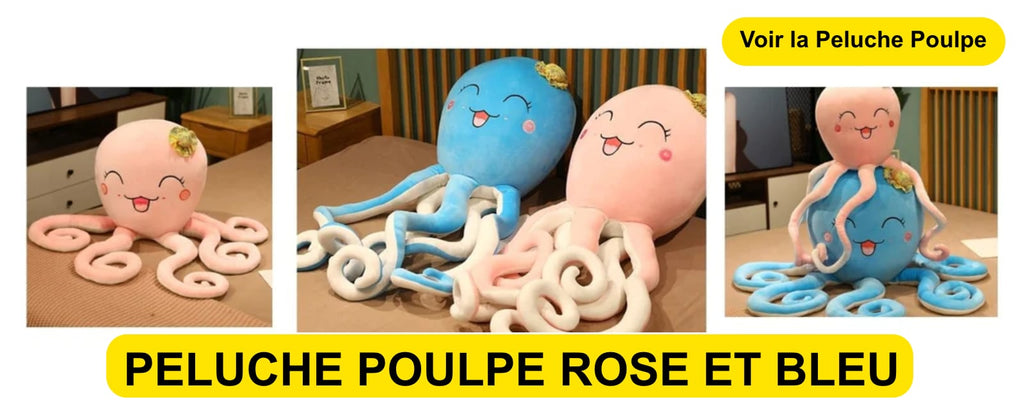 Peluche Poulpe Rose
