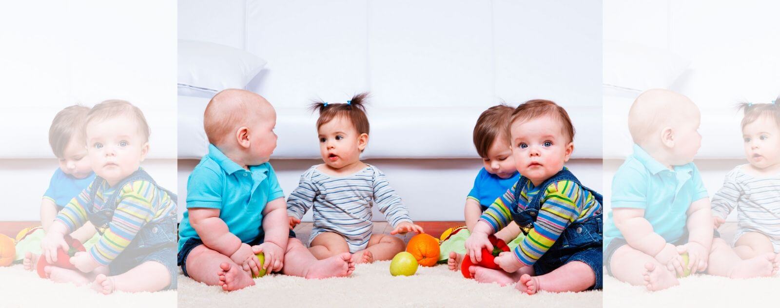 Encuentro de bebés en la guardería