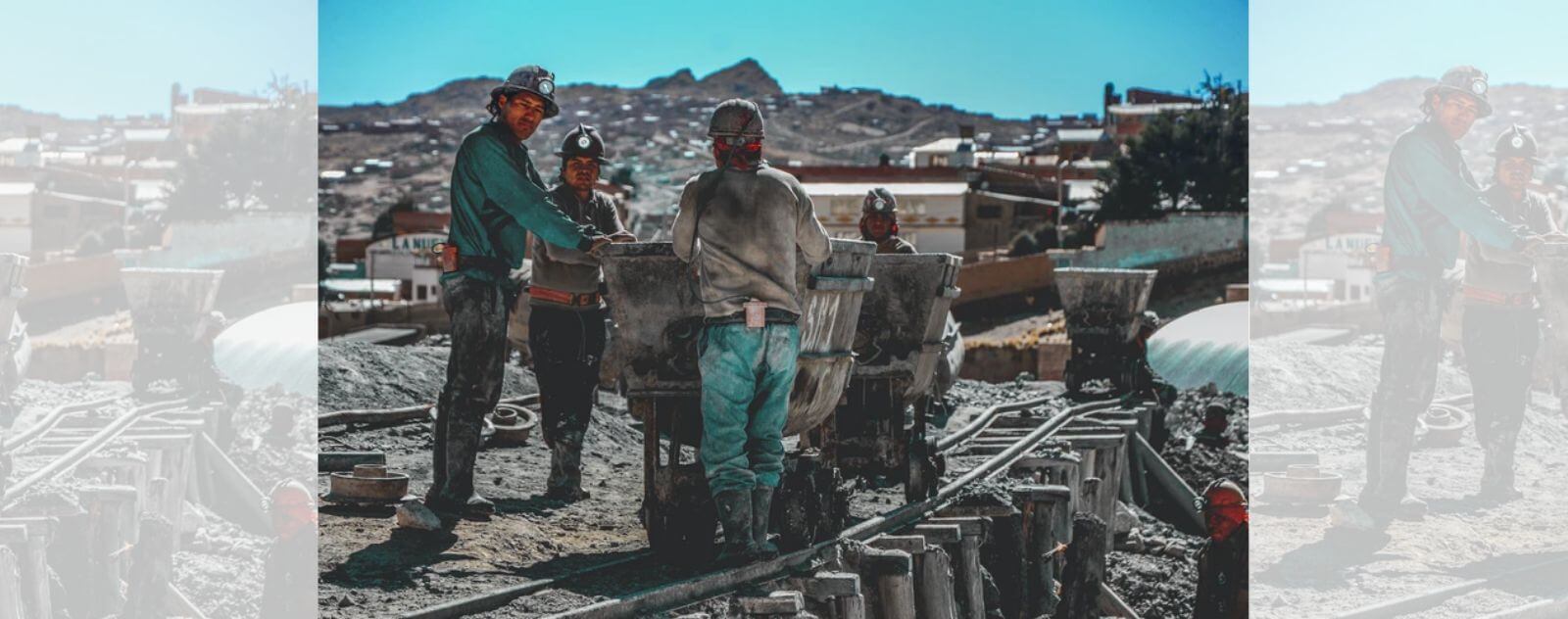 Trabajadores en una mina