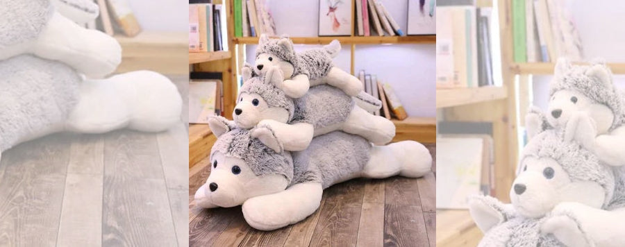 peluche de perro husky gigante