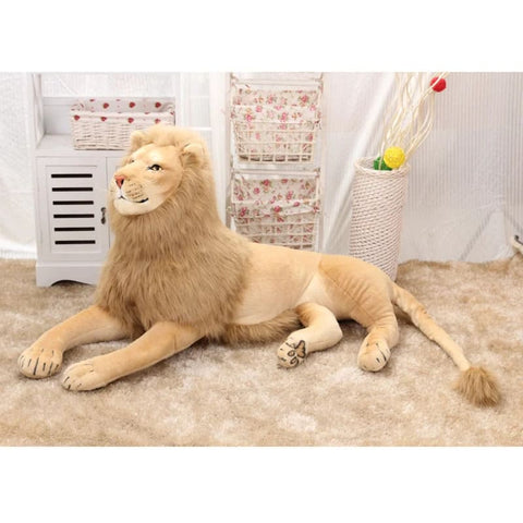 peluche-geante-lion-blanc-profil