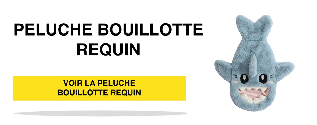 Ver el peluche de la botella de agua caliente del tiburón