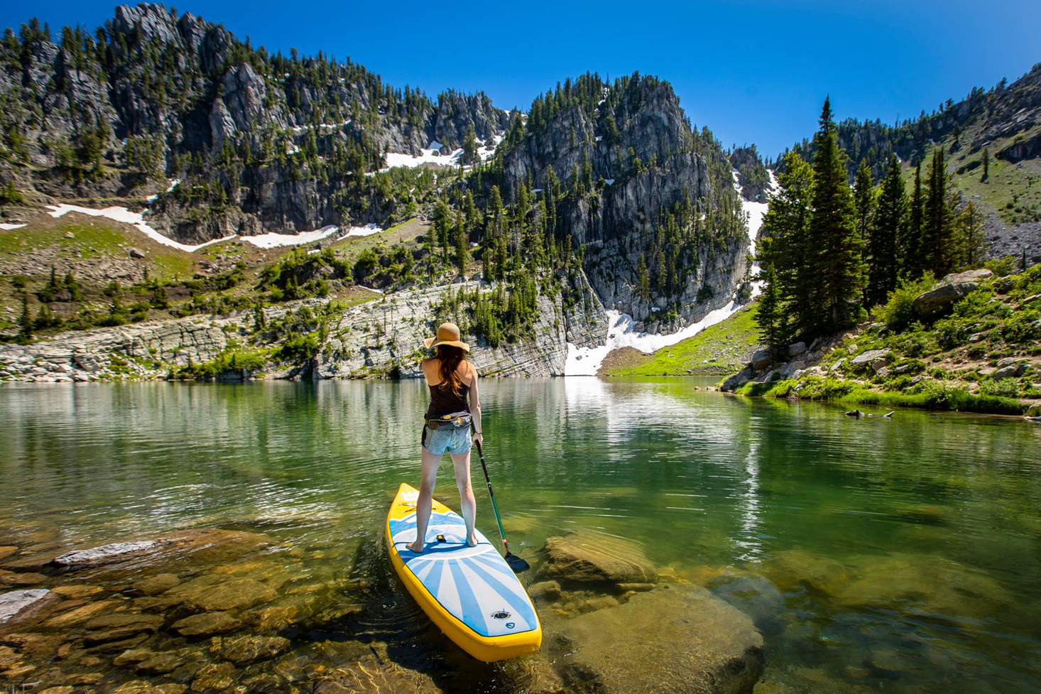 paddle board on a lake