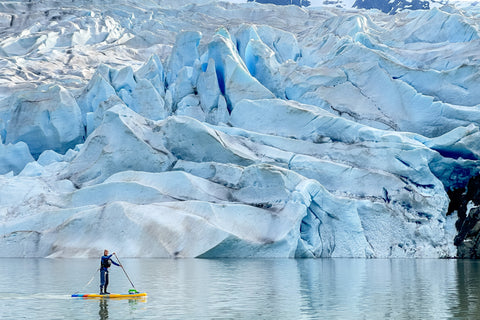 paddle board at mendenhall glacier
