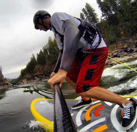 paddle board on whitewater