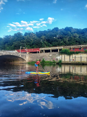 man on paddle board