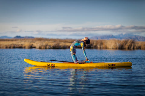 yoga on a paddle board