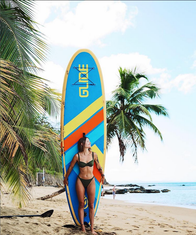 glide, glide paddleboards, o2 retro, bikini, paddle board girl