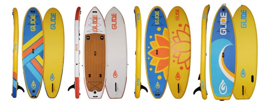 Glide inflatable paddle board Lineup