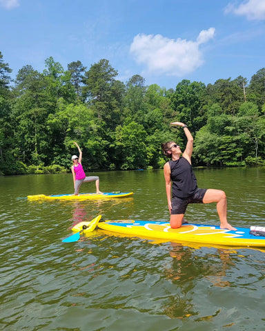 sup yoga on paddle boards