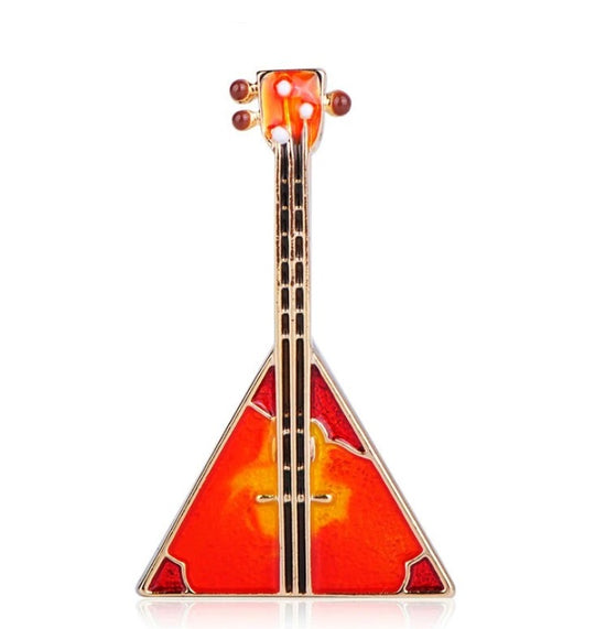 Vintage Guitar Brooch - Red Color | Brooch Paradise